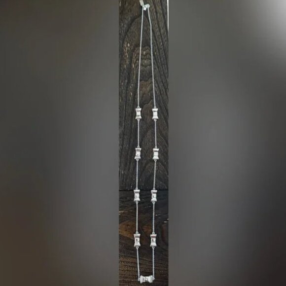 Kate Spade Silver Take A Bow Scatter Long Necklace - Picture 2 of 4